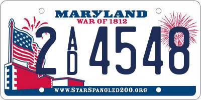MD license plate 2AD4548