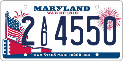 MD license plate 2AD4550