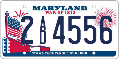 MD license plate 2AD4556