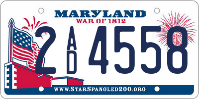 MD license plate 2AD4558