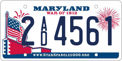 MD license plate 2AD4561