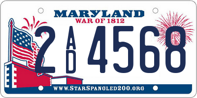MD license plate 2AD4568