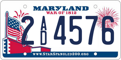 MD license plate 2AD4576