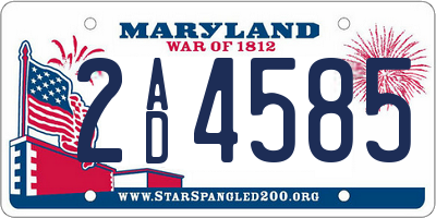 MD license plate 2AD4585
