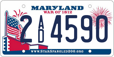 MD license plate 2AD4590