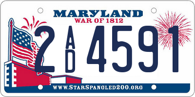 MD license plate 2AD4591