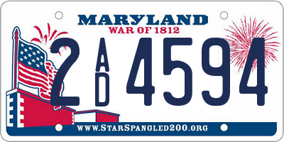 MD license plate 2AD4594