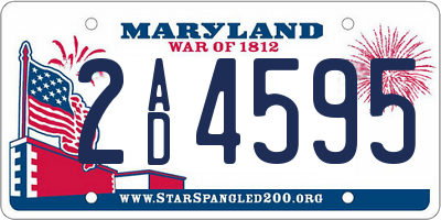 MD license plate 2AD4595