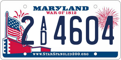 MD license plate 2AD4604