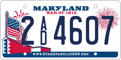 MD license plate 2AD4607
