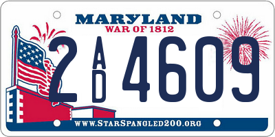 MD license plate 2AD4609