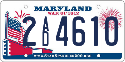 MD license plate 2AD4610