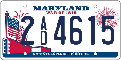 MD license plate 2AD4615