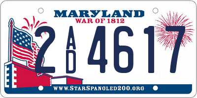 MD license plate 2AD4617
