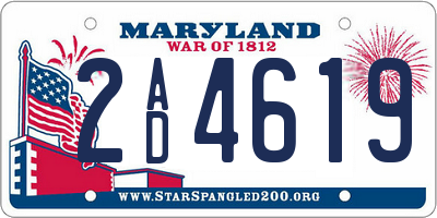 MD license plate 2AD4619