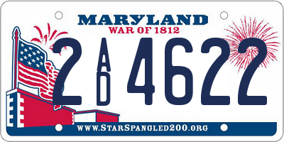 MD license plate 2AD4622