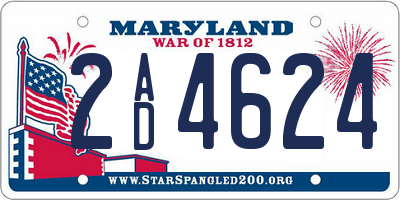 MD license plate 2AD4624