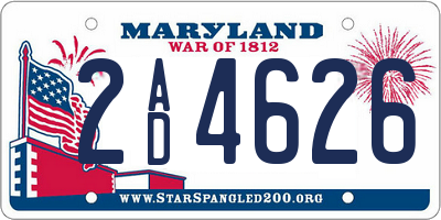 MD license plate 2AD4626