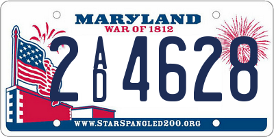 MD license plate 2AD4628