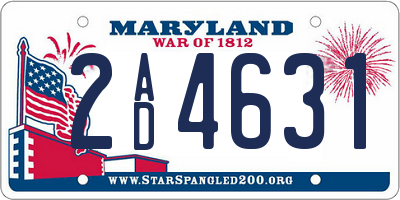 MD license plate 2AD4631