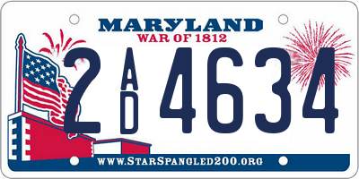 MD license plate 2AD4634