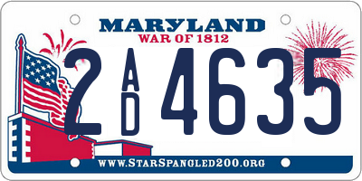 MD license plate 2AD4635