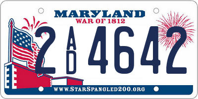 MD license plate 2AD4642