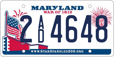 MD license plate 2AD4648