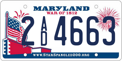 MD license plate 2AD4663