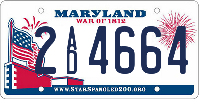 MD license plate 2AD4664