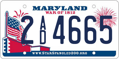 MD license plate 2AD4665