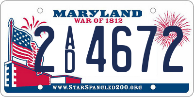 MD license plate 2AD4672