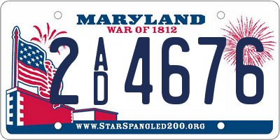MD license plate 2AD4676