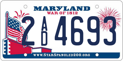 MD license plate 2AD4693