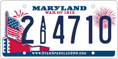 MD license plate 2AD4710
