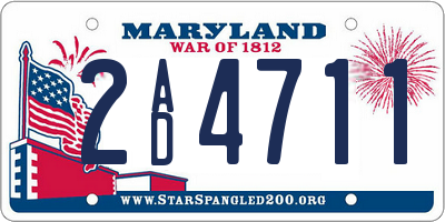 MD license plate 2AD4711