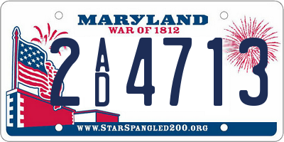 MD license plate 2AD4713