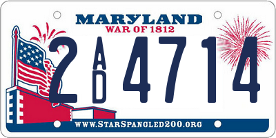 MD license plate 2AD4714