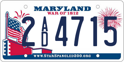 MD license plate 2AD4715