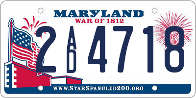 MD license plate 2AD4718