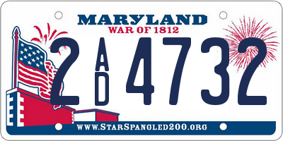 MD license plate 2AD4732