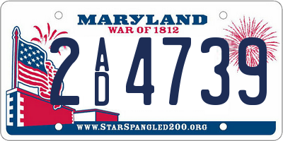 MD license plate 2AD4739