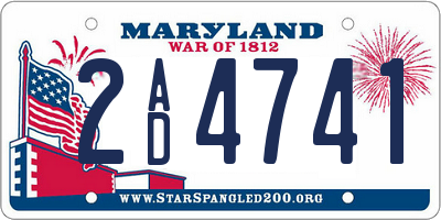 MD license plate 2AD4741