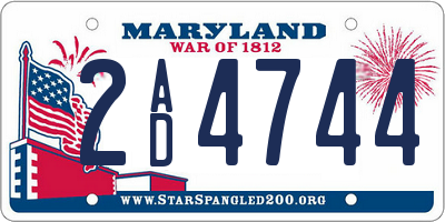 MD license plate 2AD4744