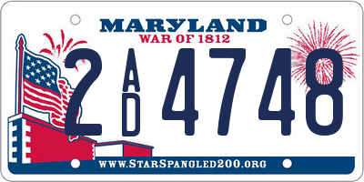 MD license plate 2AD4748