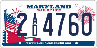 MD license plate 2AD4760