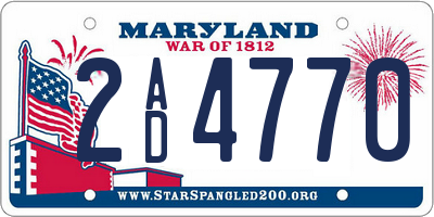 MD license plate 2AD4770