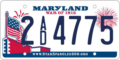 MD license plate 2AD4775