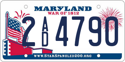 MD license plate 2AD4790
