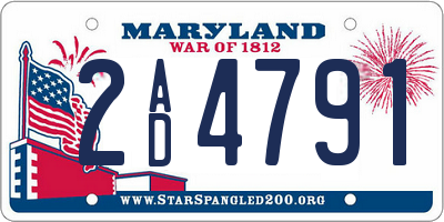 MD license plate 2AD4791